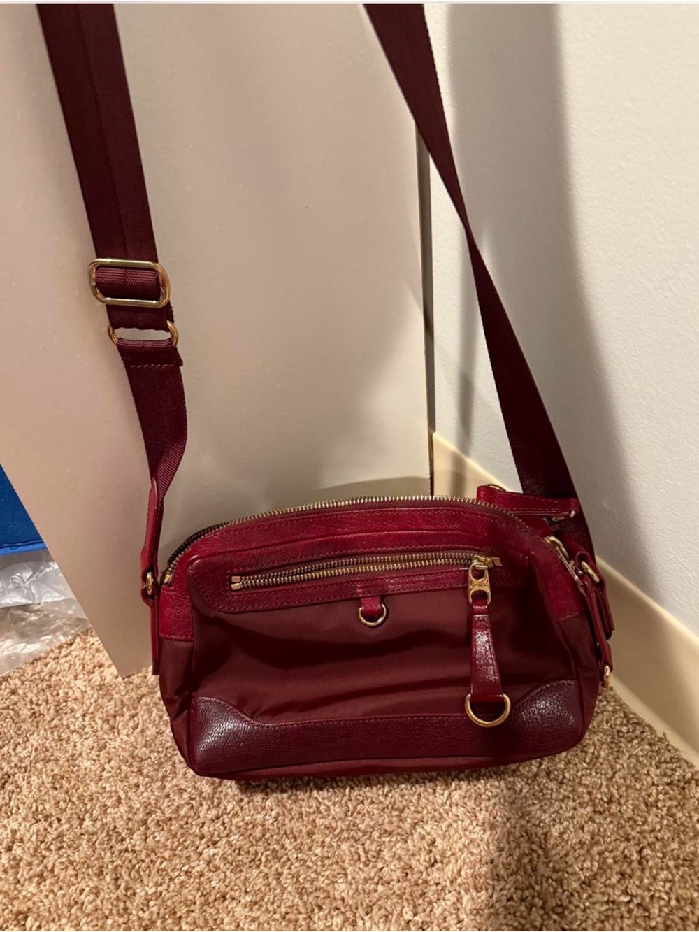NWOT MZ Wallace Women's Burgundy Crossbody Bag - Stylish Everyday Carry